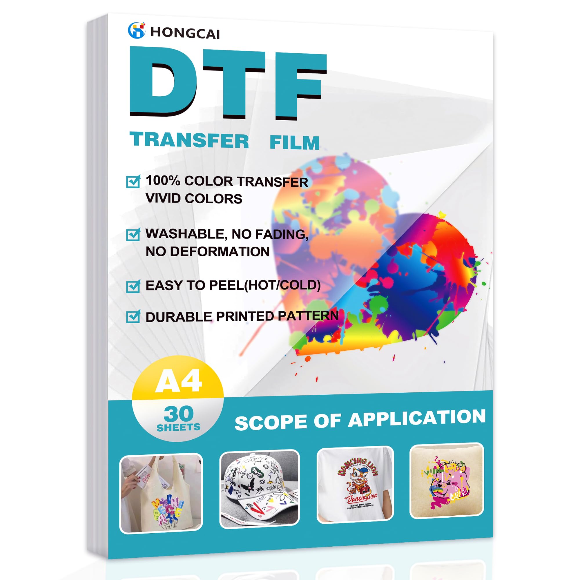 Dtf Hot Peel Film - HONGCAI 30 sheets A4 DTF Transfer